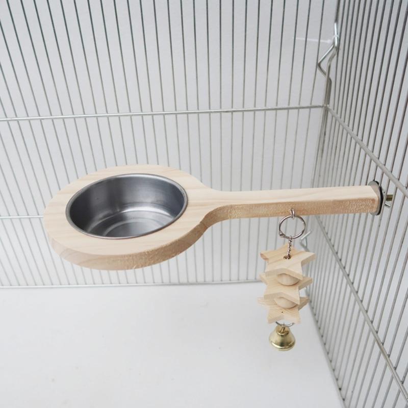 Parrots Standing Perch with Dish Cup Screw Bird Stand for Feeding Cockatiel Feeder Birdcage Perch Food Bowl for Budgies