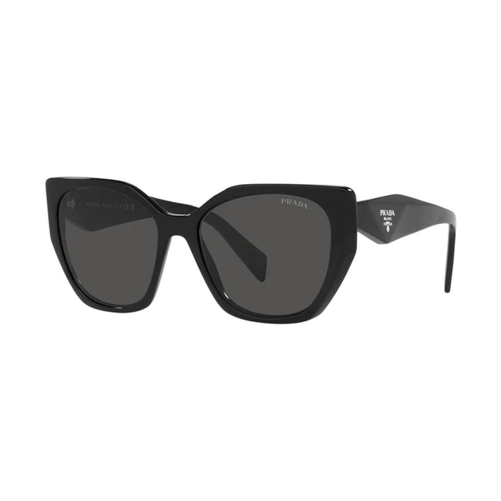 Prada Avant-Garde Comfortable Logo Side Letter Irregular Shape Sunglasses Unisex Sunglasses Black PR19ZS1AB5S0