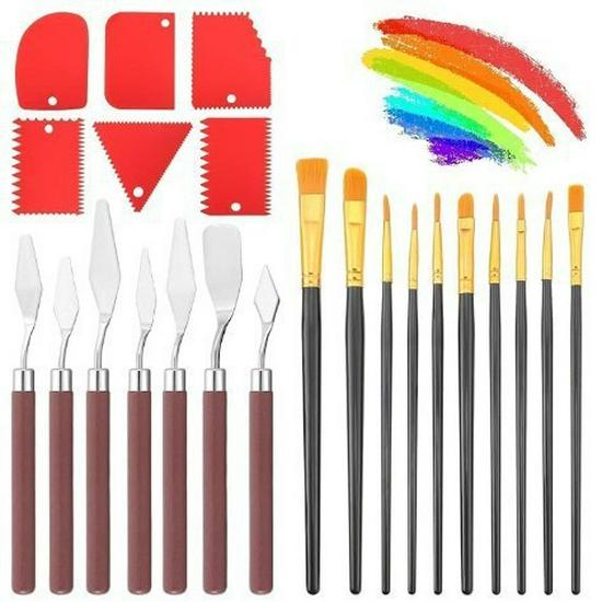 Oil Painting Palette and Spatula Set: Knife Set for Acrylic, Gouache, and Pigment