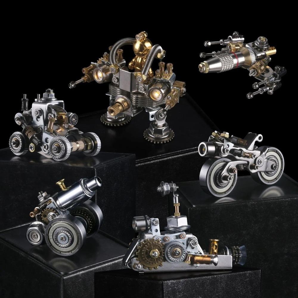 Mechanical Alloy Armour 3D Metal Puzzle DIY Tank Motorcycle Cannon Airship Assembled Model Blind Box Puzzle Toys Handicraft Gift