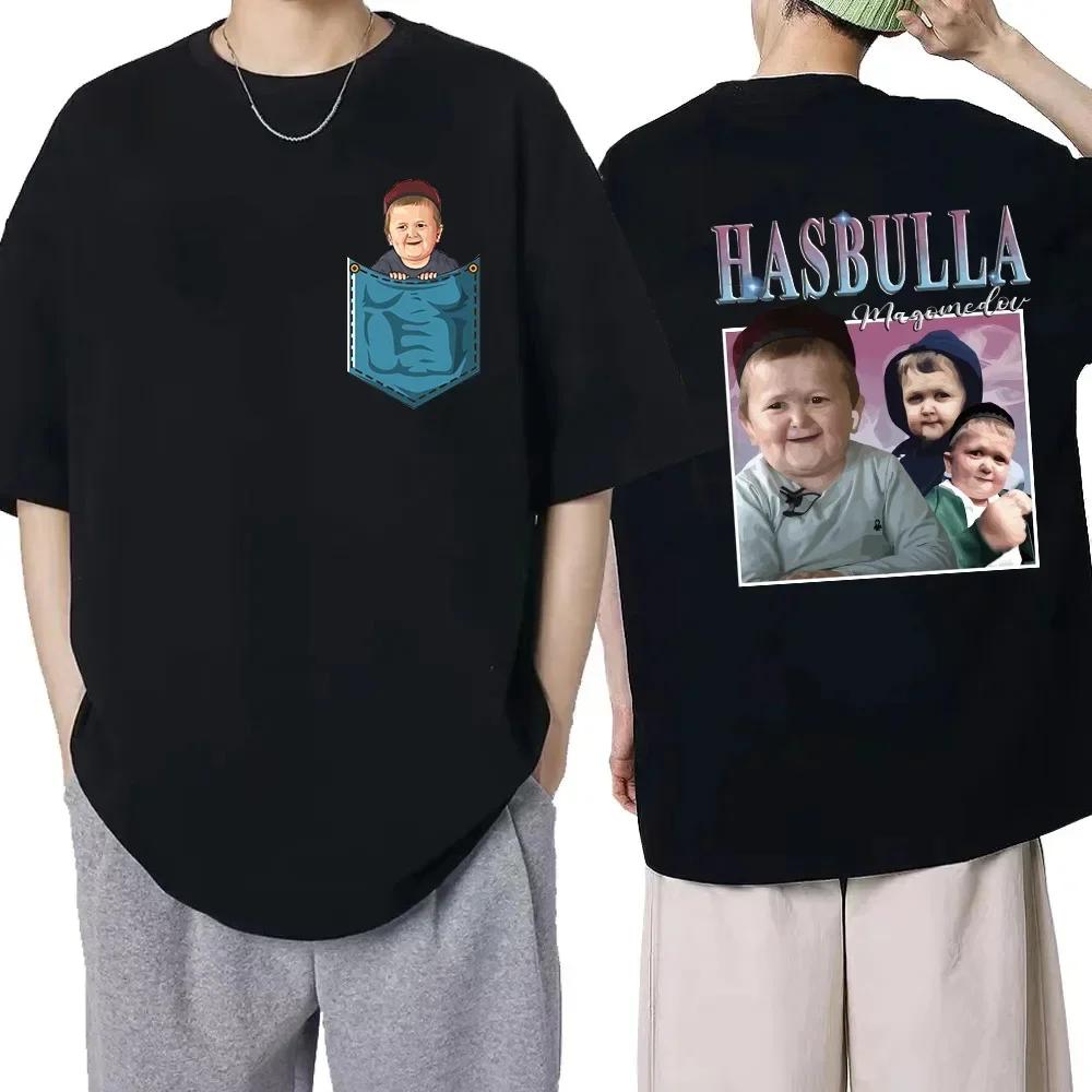 Klasické bavlněné tričko Team Hasbulla pro muže a ženy s motivem bojujícího Hasbully, hiphopové grafické tričko, topy, manga tričko, streetwear