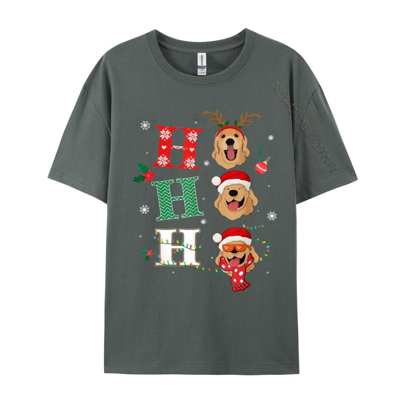 Ho Ho Ho Retrievers Golden Xmas Outfit Christmas Costume T-Shirts New Arrival O-Neck Group 100% Cotton Men T-Shirts Printed On