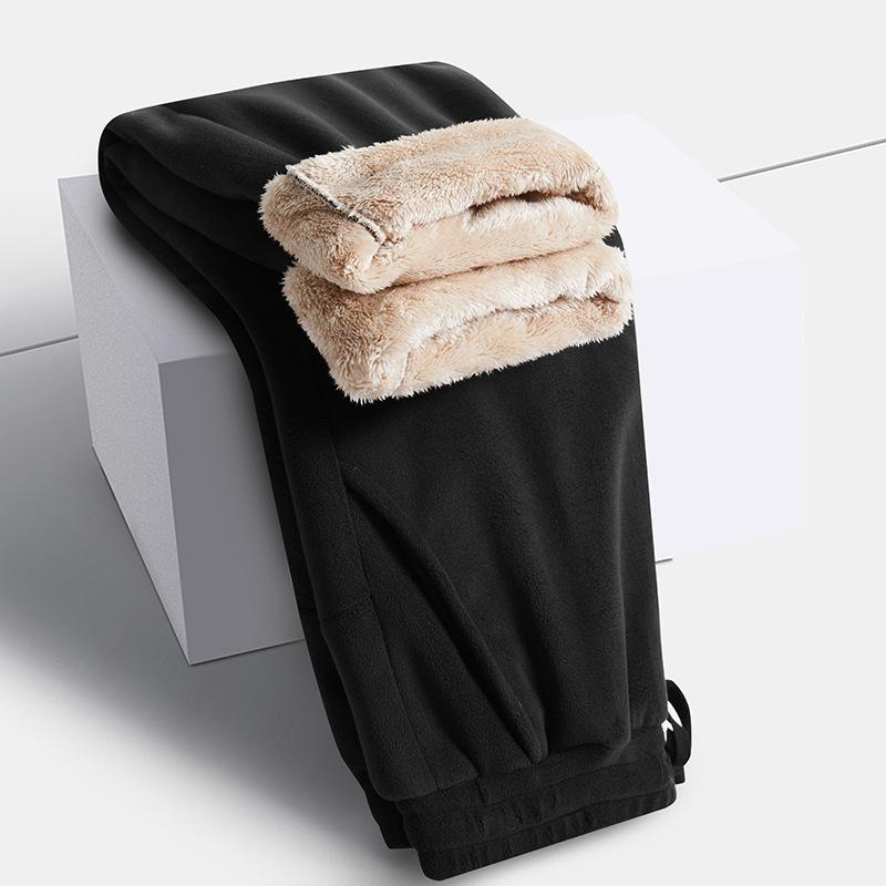Men Winter Oversize Pants Men Women Warm Fleece Liner Drawstring Trousers Casual Comfortable Gym Sweatpants