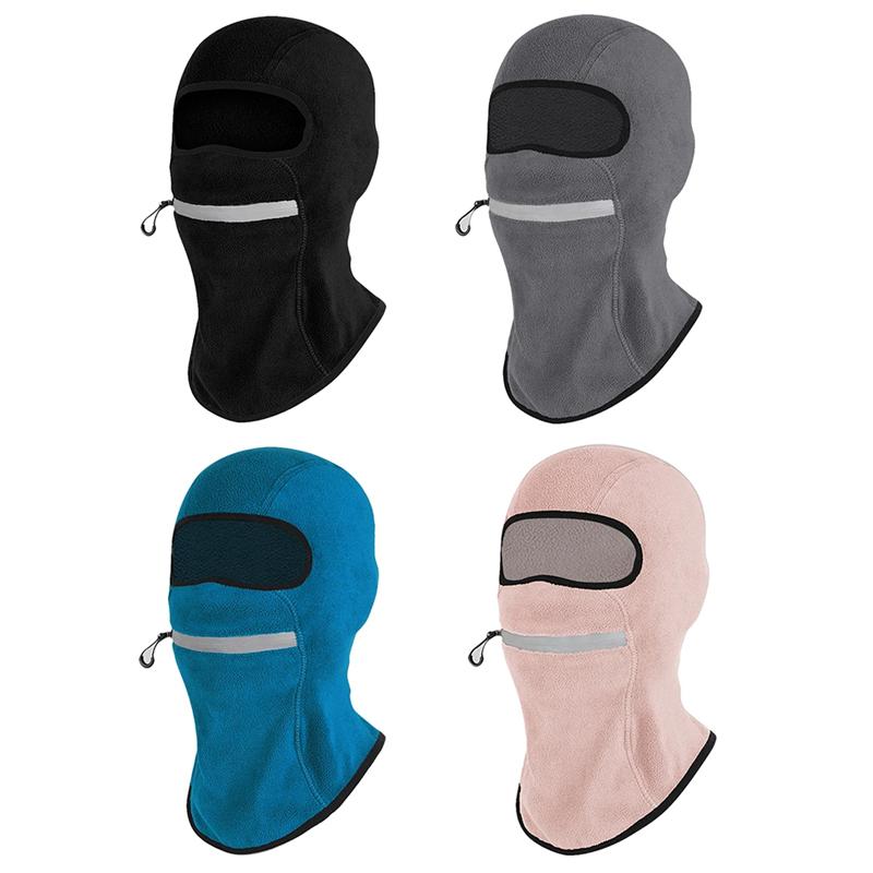 Winter Warm Cycling Balaclava Autumn Hood Fleece Windproof Mask Breathable with Zipper Motorcycle Liner Running Cooling Sport Gear for Women Men