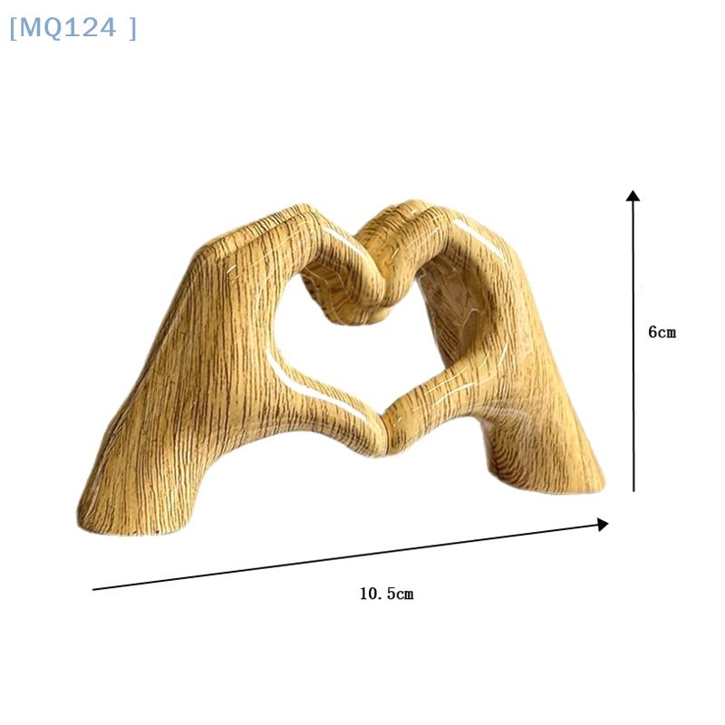 Creative Graffiti Resin Hand Heart Gesture Statue Home Decoration Nordic Heart Shaped Statue For Girlfriend Valentine Day Gift