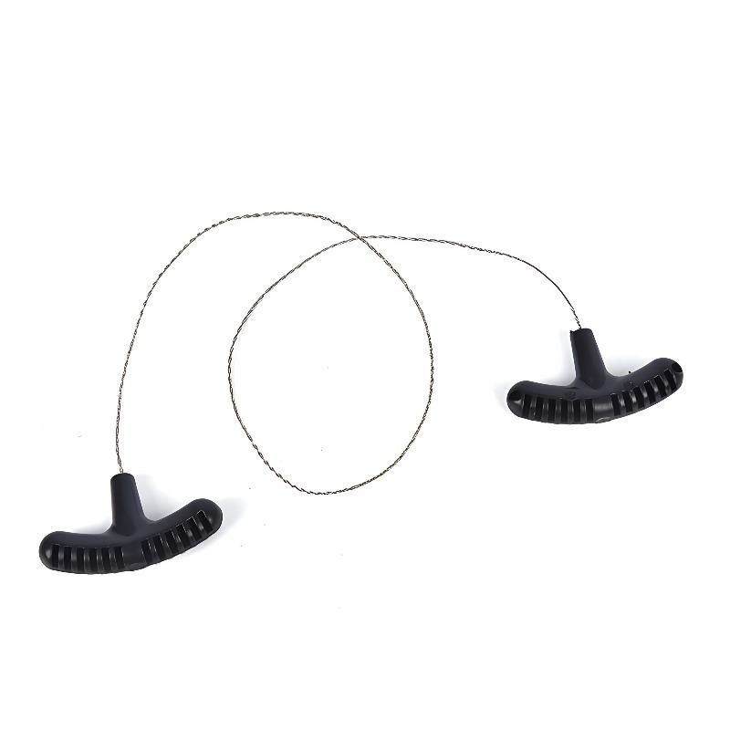 Ferăstrău portabil din sârmă din oțel inoxidabil cu mâner pentru degete pentru camping în aer liber Buzunar pentru drumeții Ferăstrău cu lanț pentru tăiere manuală Instrument de supraviețuire