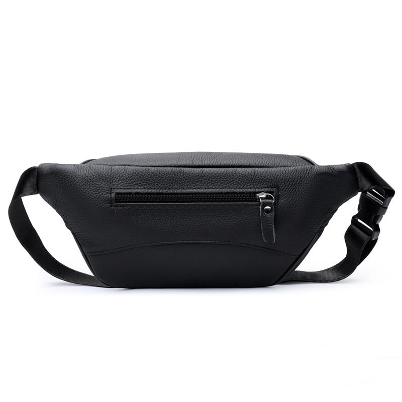 Leather Waist Bag for Men Casual Crossbody Fanny Pack with Adjustable Belt