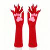 Lange Tierklaue Handhandschuhe Silikon-Pfotenpolster Plüschhandschuhe Neue Katzenklaue Handschuhe Verkleidung