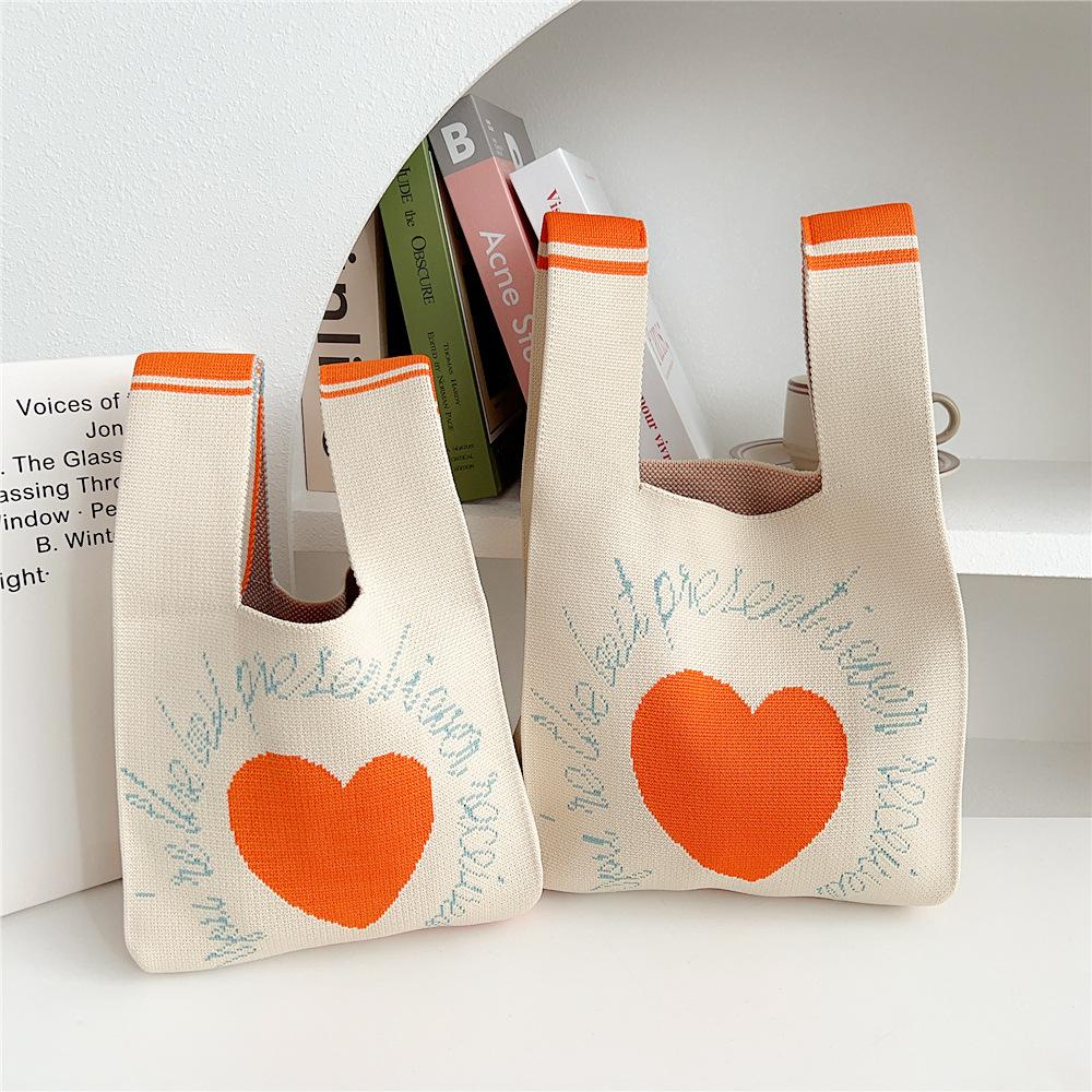 Knitted Mobile Phone Bag For Women In Spring And Autumn Cute Cartoon Versatile One Shoulder Diagonal Cross Bag Travel Coin Purse Small Handbag