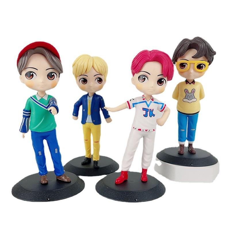 Kawaii Bangtan Boys PVC Figure Toys Groups A.R.M.Y Dolls Gift for Fans Girls