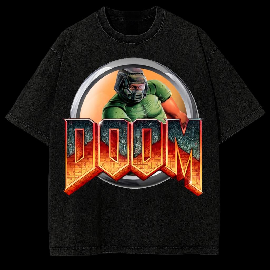 Szukałeś DOOM Vintage Spłowiony Luźny T-shirt Męski Damski Hip Hop Streetwear Y2k Harajuku Bawełniany Krótki Rękaw Wysoka Jakość Damska Męska Odzież