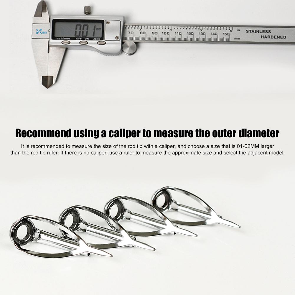 10/40pcs Fishing Rod Guides Stainless Steel Top Tip Fishing Ring Replacement Smooth Mini Convenient Outdoor Accessories