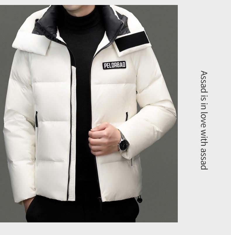 2025 Men's Winter Hooded Short Down Jacket - 90% Duck Down Casual Outerwear