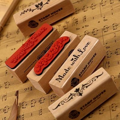 DIY Cartoon Wooden Rubber Stamp for Diaook 12 pcs//Set Durable and Useful