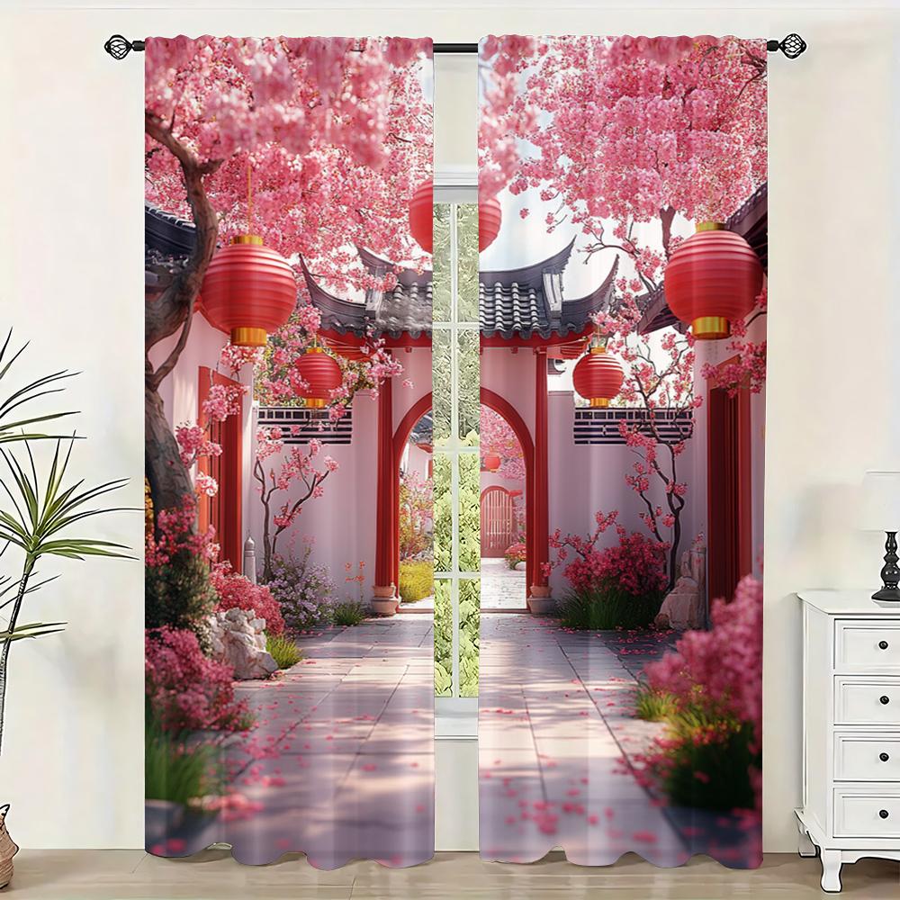 

2 шт., Шторы Ткань Garden6, Без электричества Семейная вечеринка для украшения общежития колледжа 29x65in(75x166cm)