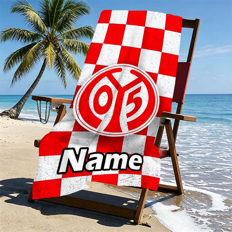 Custom Name Personalized 05 1FSV Mainz 05 Print Beach Towel, for Trip Camping Beach Party Home Decor, Birthday Gift for Family & Friends