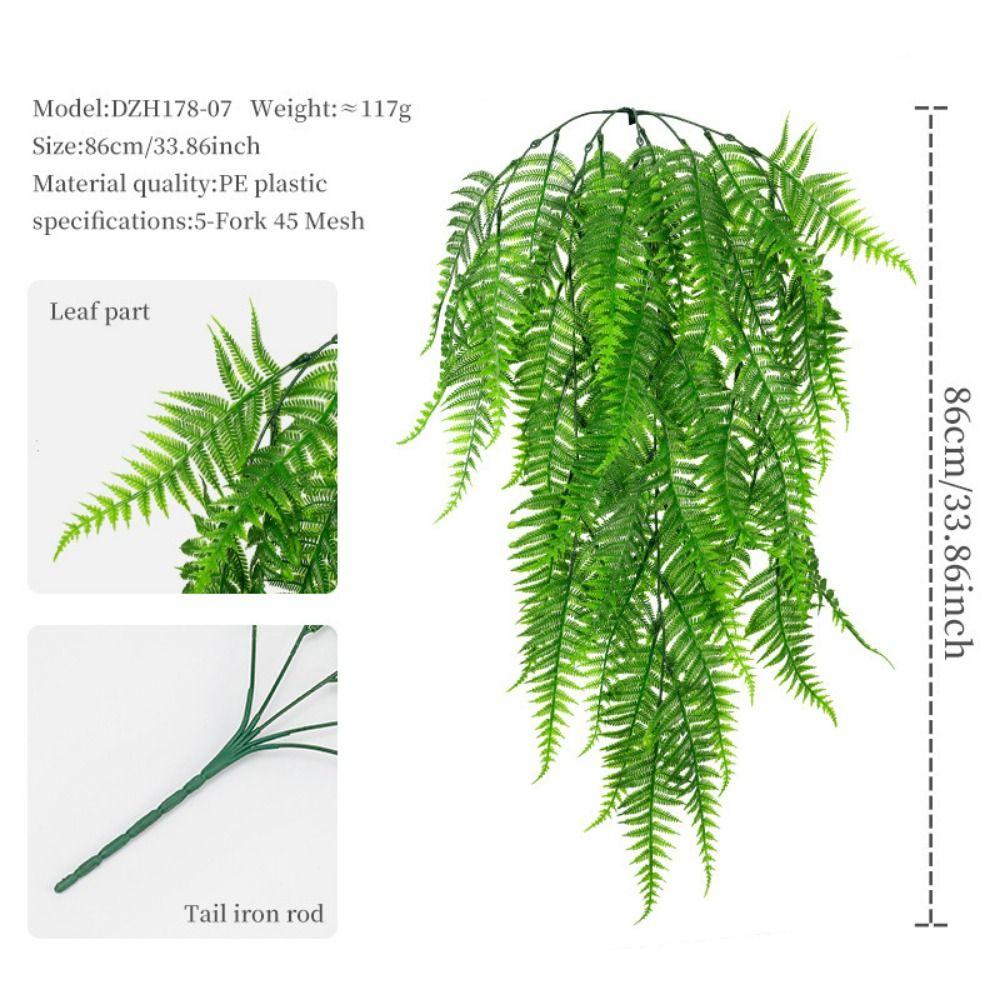 Green Hanging Vine Plastic Fern Grass Artificial Greenery Plants Photo Props Persian Leaf Green Leaves Vine Home Decoration