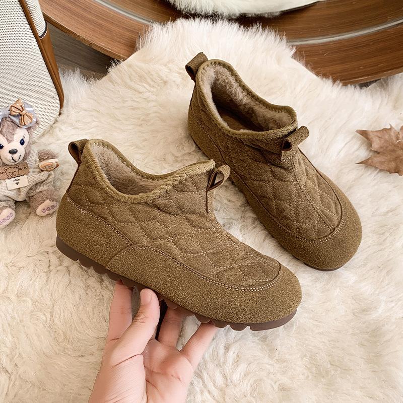 Women's fur integrated thick bottom heightening winter lightweight padded warm snow boots non-slip wear casual sports a stirrup cotton boots