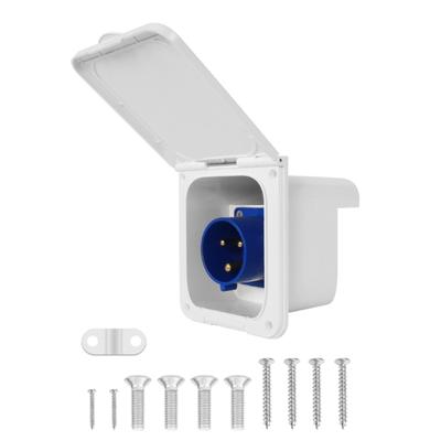 Wohnmobil 220V-250V 16A Stromstecker Twist-Lock-Einspeisung mit 3 Edelstahlstiften, Weiß
