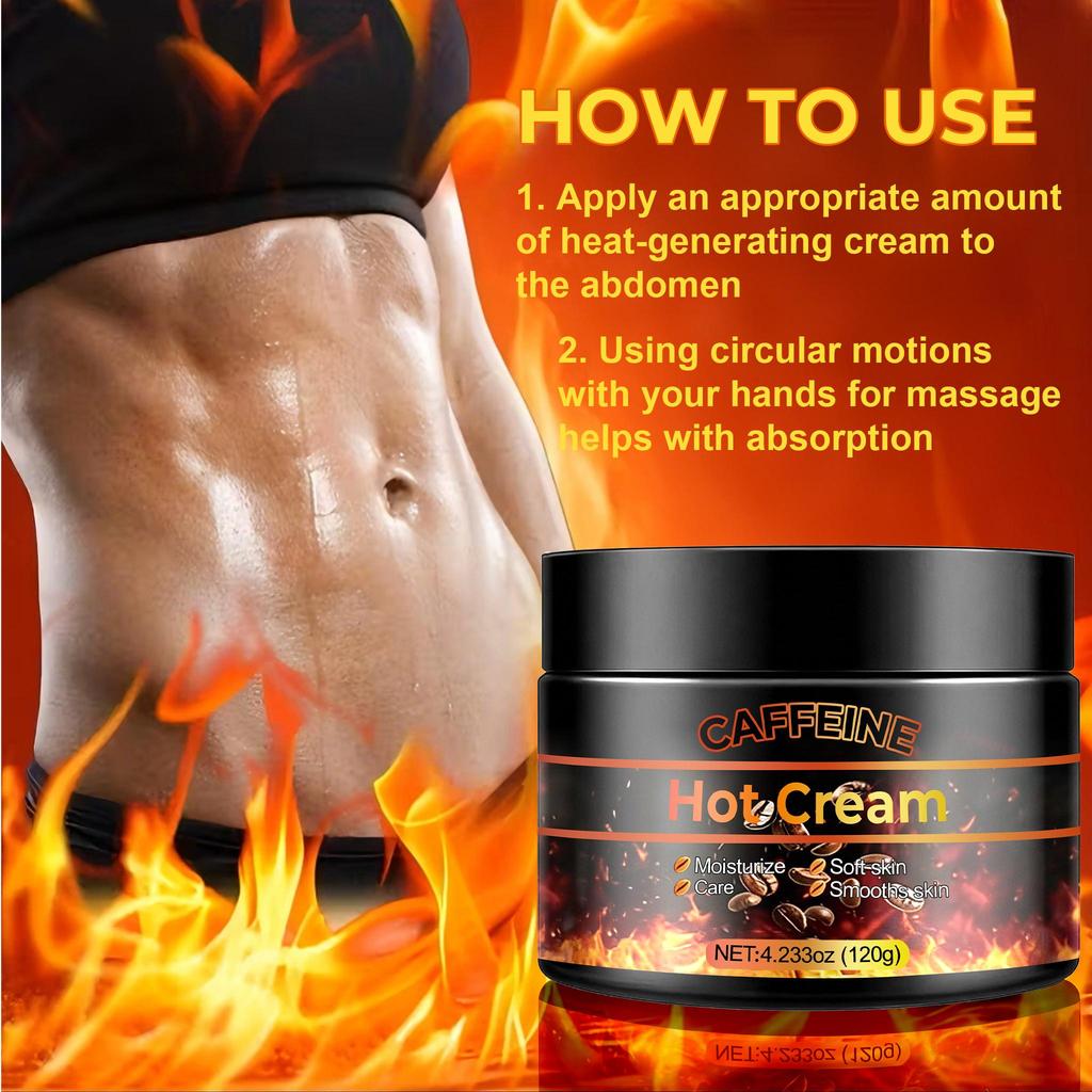 Caffeine Hot Cream-Moisture & Tighten Skin-Improve The Condition Of Abdominal Skin-Suitable For All Skin Types, 120g