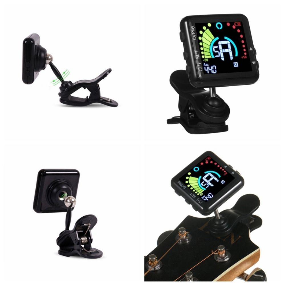 

Rechargeable Guitar Accessories Part Professional Clip-on Violin Ukulele Tuner Musical Instrument with Metronome function