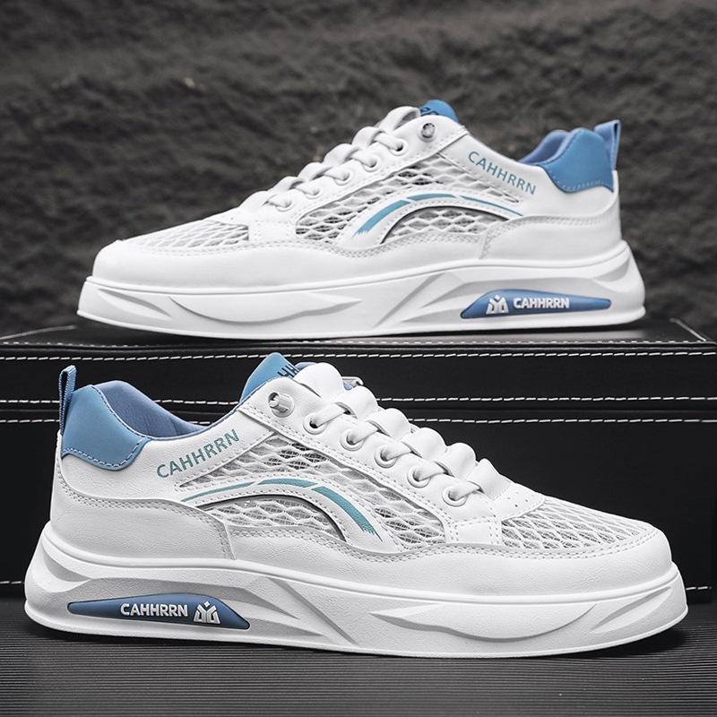 

Breathable hollow board shoes men s big net white shoes student summer men s shoes 2025 low-top casual trendy shoes men 44