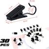 JANYUN 30 Pack Small Heavy-Duty Hook Clip Set Metal Curtain Hangers Clips for Clip Photo Home Decoration Art Craft Display - Black