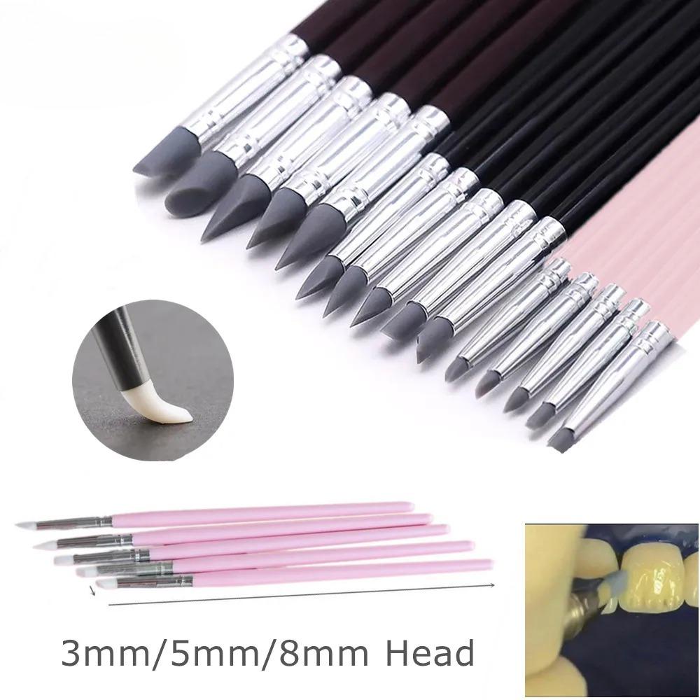 

JIN GT 5 шт., кисти для стоматологической смолы, ручки, силиконовые кисти для дизайна ногтей, стоматологические композитные цементные фарфоровые зубы, инструмент для формирования линии, рисунок «сделай сам»