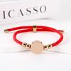 Stainless Steel Multi-Color Adjustable Bracelet with Round Tag for Laser Engraving, 15mm Hole