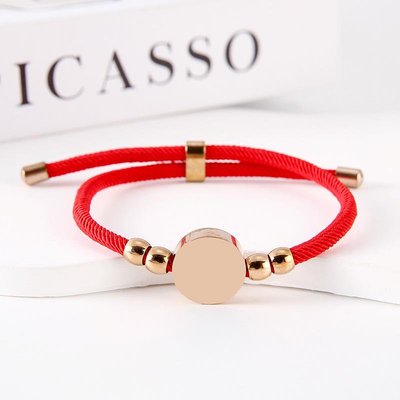 Stainless Steel Multi-Color Adjustable Bracelet with Round Tag for Laser Engraving, 15mm Hole