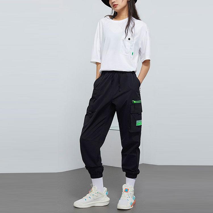 Anta Solid Color Drawstring Jogger Work Pants Men Bottoms Black 152138511-1