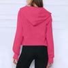 2025 Autumn Winter New Women's Scuba Sports Half-Zip Yoga Loose Short Hooded Fleece Lined Sweatshirt