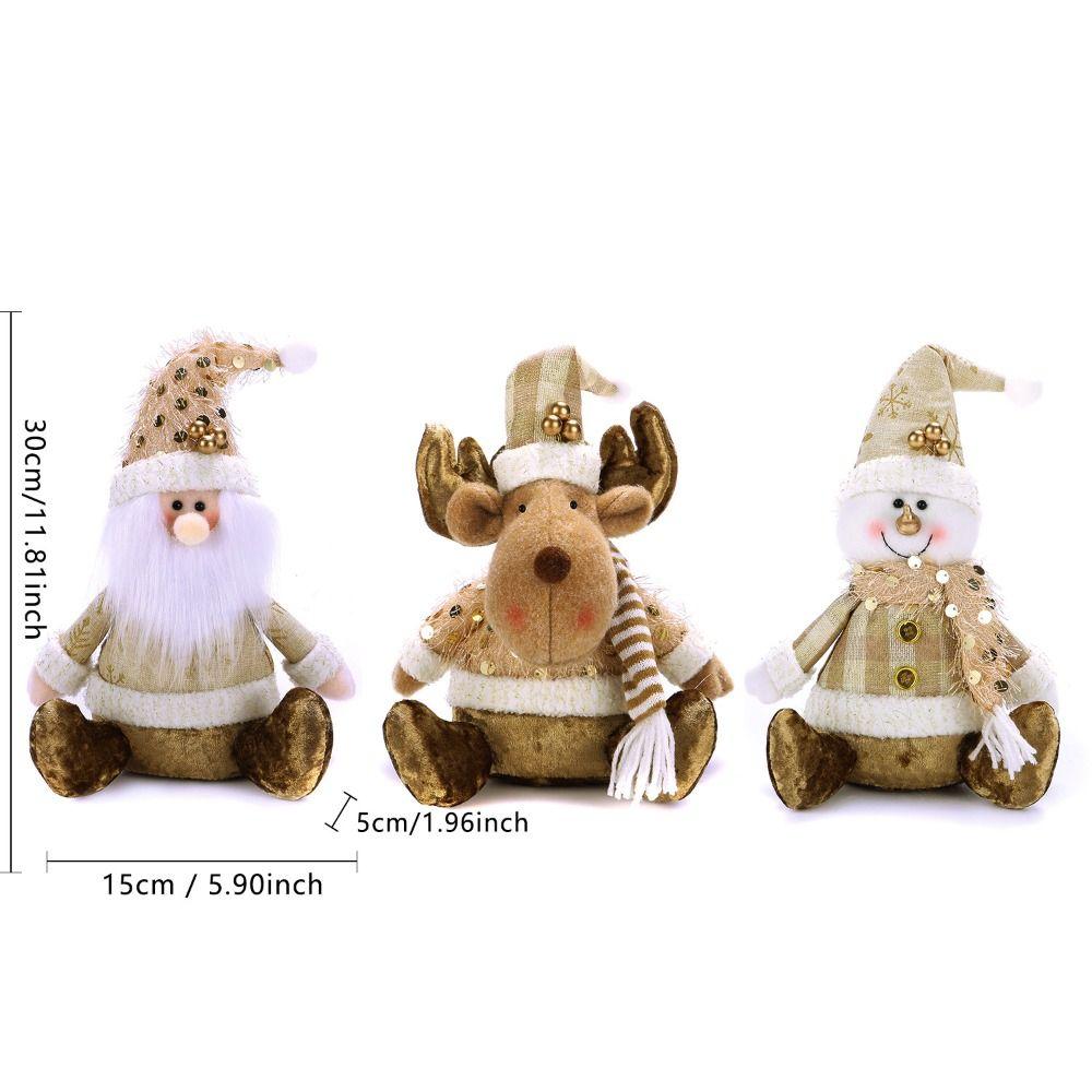 Tabletop Doll Santa Claus Doll Realistic Christmas Elk Plush Toy  Christmas Atmosphere