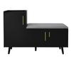 Modern Shoe Bench with Three Storage Doors, Asymmetrical Metal Handles and Multiple Levels for Storage - W100/D34/H69 cm(old sku WF318094AAA)