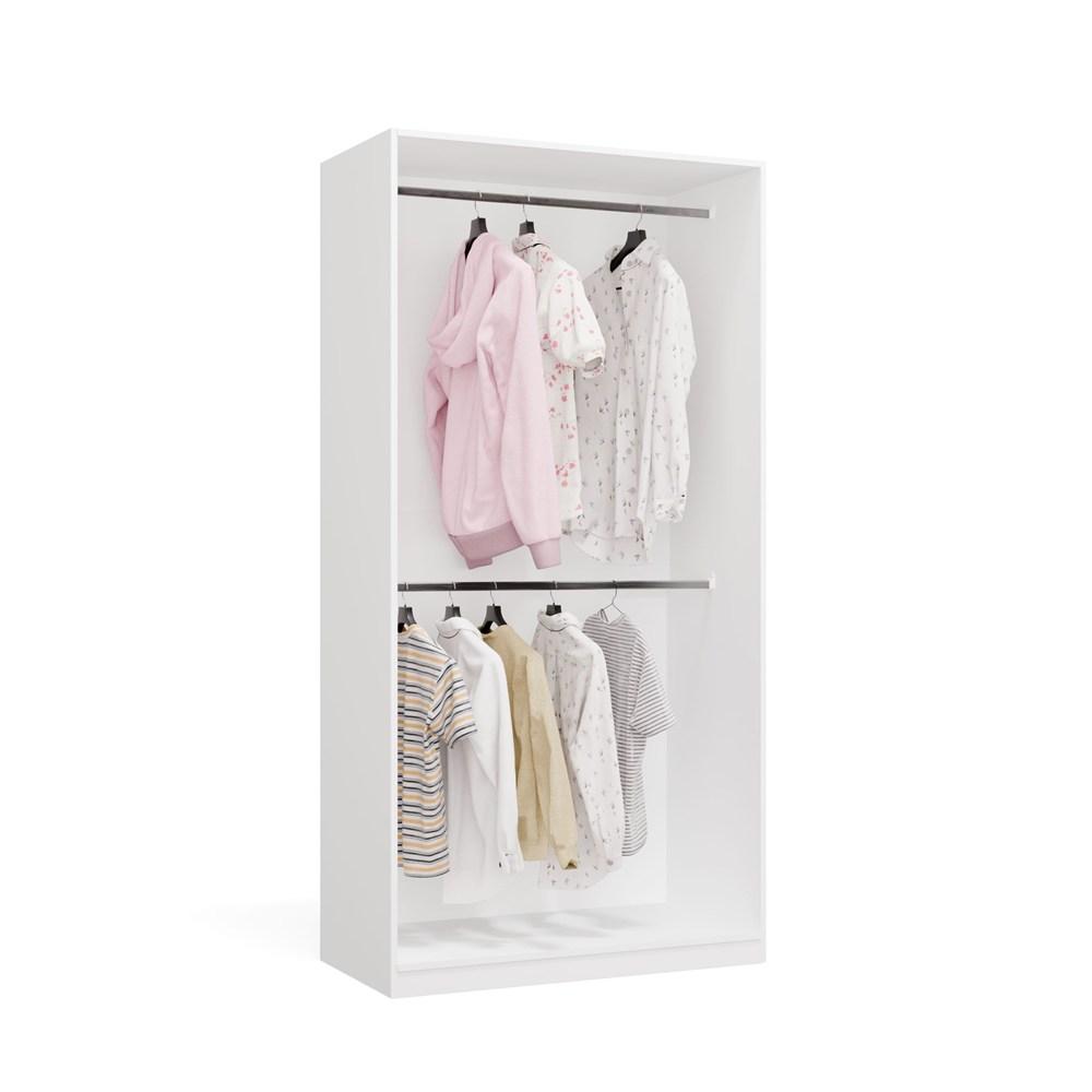 Armario Modular Openo Set 260/250 Blanco Cajones Barras Estantes Grande Para Dormitorio