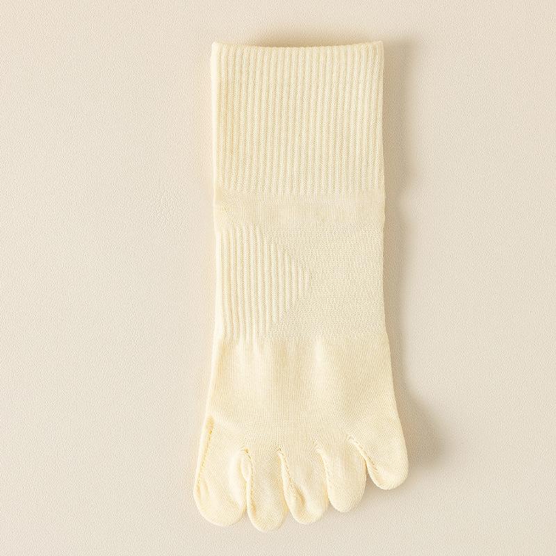 Five-fingered Socks for Women, Spring and Summer, Solid Color Cotton, Sweat-absorbing, Boneless, Anti-pilling, Split-toe Socks, Sports Short Socks