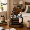 Bookish Gifts for Women Wooden Reading Girl Figurine Book Lovers, Personalized Desktop Bookshelf Decor with Ornaments Stacked Design Home Library