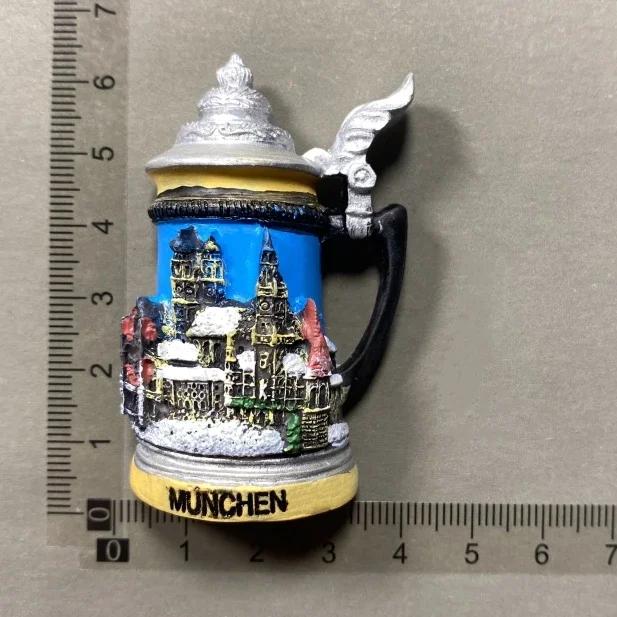 Germany Fridge Magnets Beer Mug Bavaria Munich Cochem Frankfurt Koln Salzburg Austria FINLAND Brugge Refrigerator Magnet Sticker