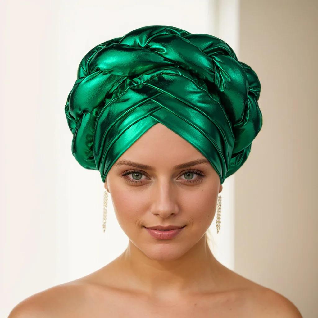 African Turban Cap Headdress Women Headtie Hat Hair Accessories Arab Wrapped Muslim Hijab