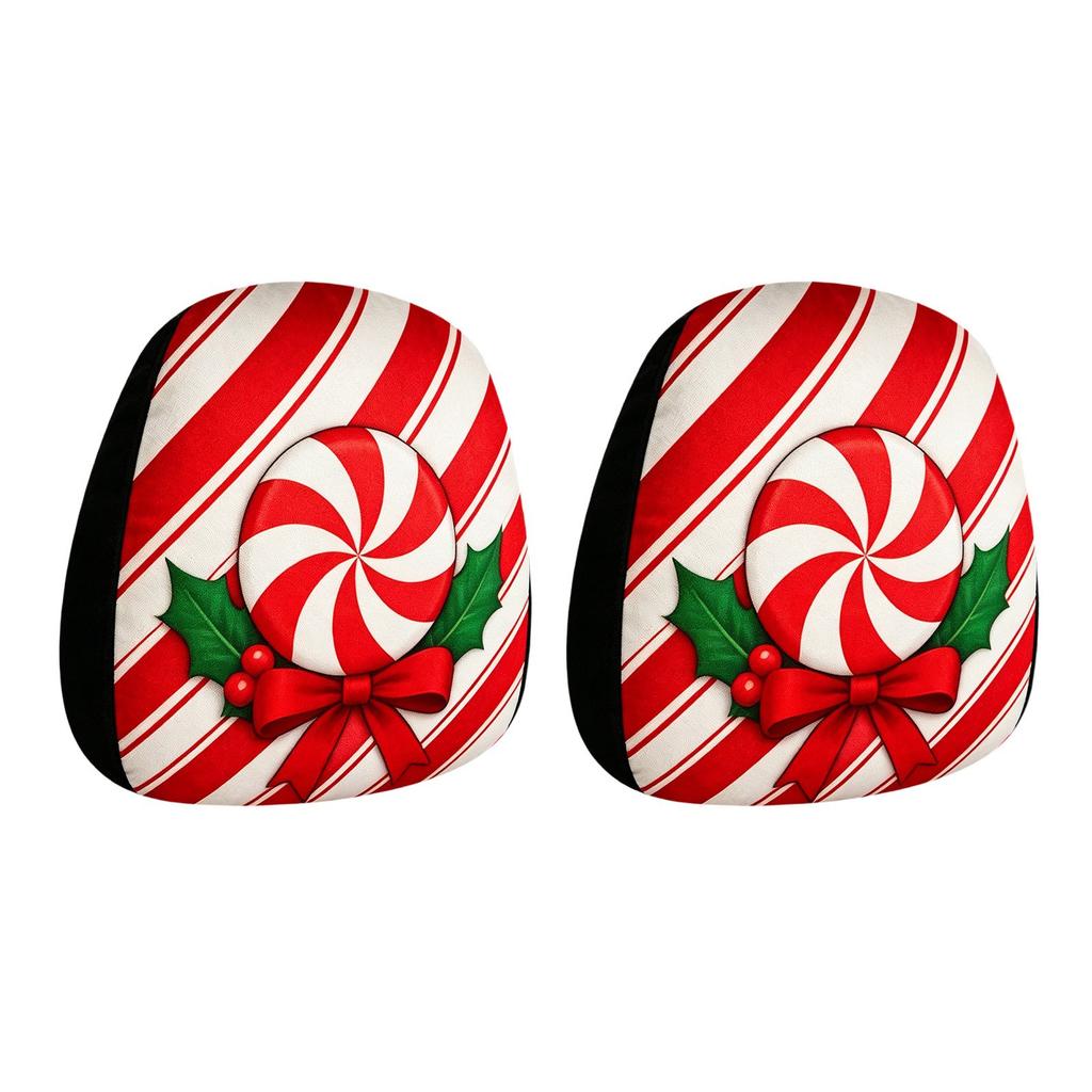 Christmas Printed Car Headrest Covers with Cute Pet and Funny Face Designs for Car Interior