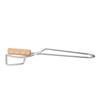 Stainless Steel Fireplace Tongs with Wooden Handle Multifunctional Long Firewood Tong for Fire Pit