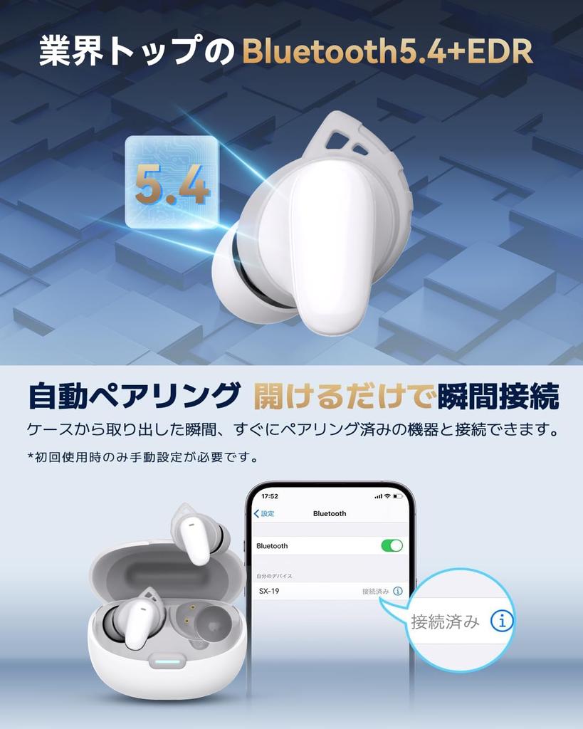 Bluetooth bezdrátová sluchátka s 6 silikonovými mikrofony, AI Smart ENC potlačení hluku hovorů, vodotěsnost IPX7, 65 hodin přehrávání, Bluetooth 5.4 2025
