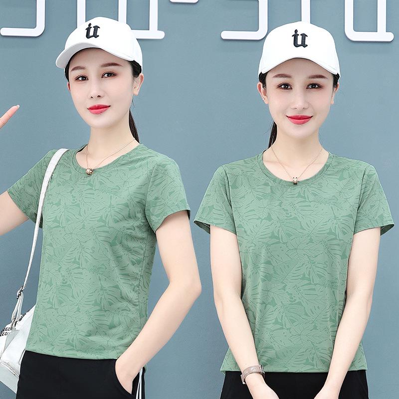 Ice Silk Quick-Dry Women's Short-Sleeve Summer Sports T-Shirt - New 2025 Style, Casual, Fitness Bestseller