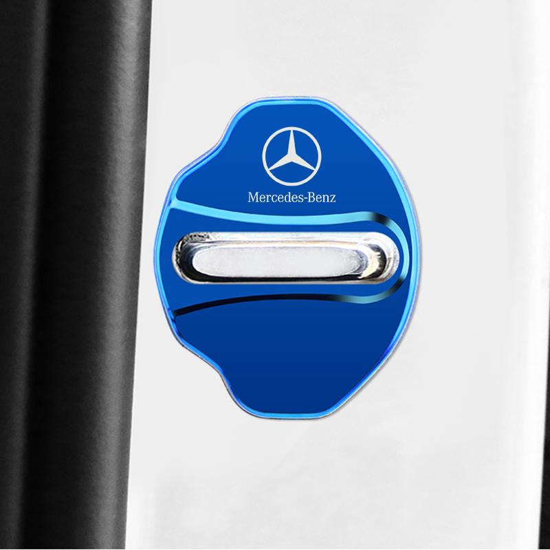 4PCS Car Door Lock Cover Protect Buckle Cover Latch Stop Anti Rust Car Key Case for Mercedes-Benz W203 W204 W205 W210 W211 JG1