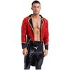Mens Halloween Circus Sequin Tailcoat Notch Lapel Long Sleeve Tuxedo Outerwear