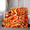 1Pc Abstract Orange Waves Blanket Soft And Comfortable Casual Warm Camping Travel Christmas Halloween Xmas Gift M92862