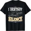I Destroy Silence Funny Drummer Drumming Lover Drum Vintage T-Shirt