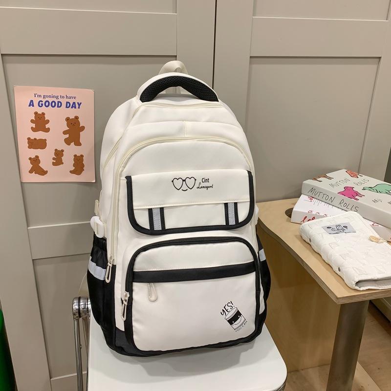Stylish New College Student Backpack, Simple High-value Backpack, Girls' Large-capacity Junior High School Student Schoolbag