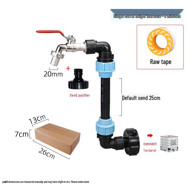 Cross-border IBC Ton Barrel Connector & Accessories: Heightened Elbow & PE Pipe for Garden Use