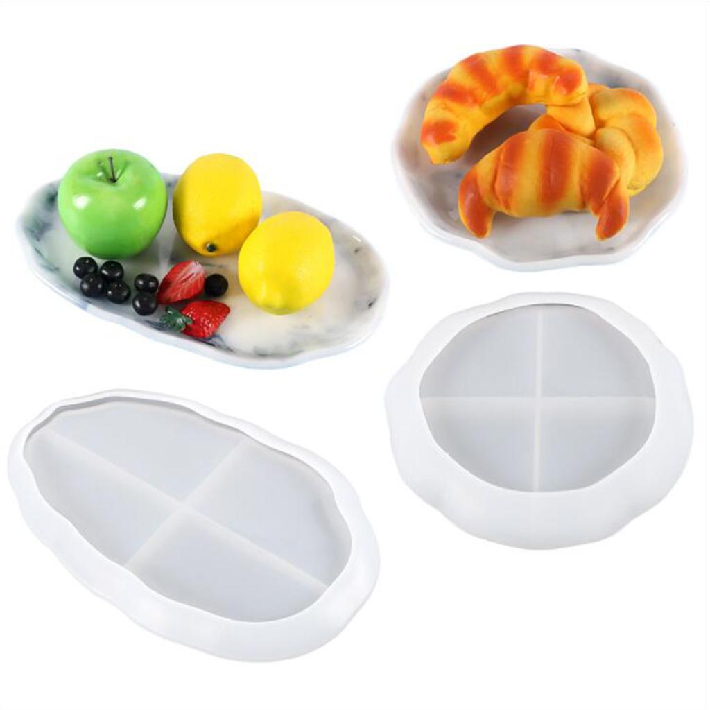 Multifunction Crystal Epoxy Resin Storage Plate Mold for Diy Handmade Fruit Tray